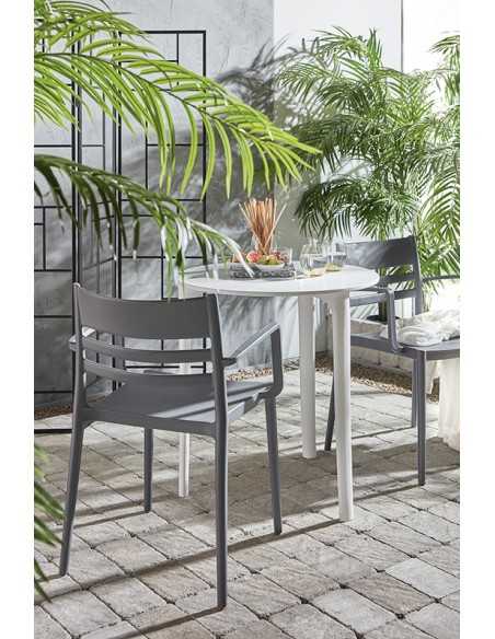 Outdoor table - Structure and top in polypropylene - Dimensions Ø 70 x H74 cm