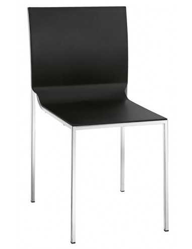 Silla interior - Estructura de metal cromo - Concha de polipropileno - Dimensiones cm 39 x 42.5 x 82 h