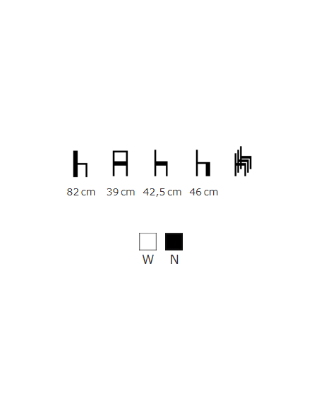 Silla interior - Estructura de metal cromo - Concha de polipropileno - Dimensiones cm 39 x 42.5 x 82 h