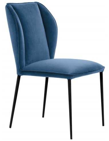 Indoor chair - Painted metal structure - Black legs - Shell upholstered in velvet - Dimensions 45 x 43 x 89 h cm