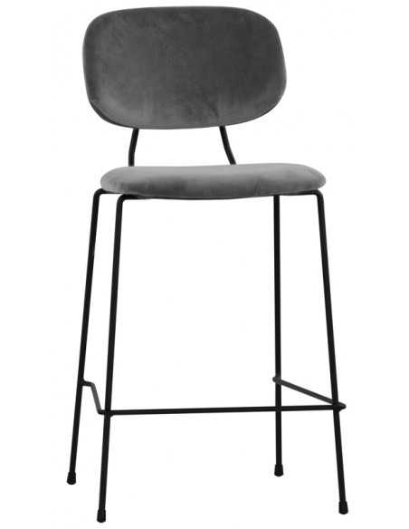 Sgabello da interno - Struttura in metallo verniciato - Rivestimento in velluto - Dimensioni cm 45 x 43 x 103h