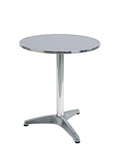 Outdoor table - Aluminum frame - Stainless steel top - Dimensions cm Ø 60 x H73
