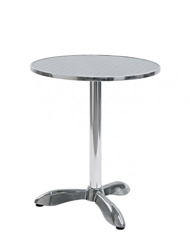 Tavolo da esterno - Struttura in alluminio - Piano in acciaio inox - Dimensioni cm Ø 60 x H73