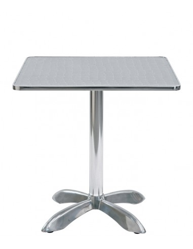 Tavolo da esterno - Struttura in alluminio - Piano in acciaio inox - Altezza cm 73