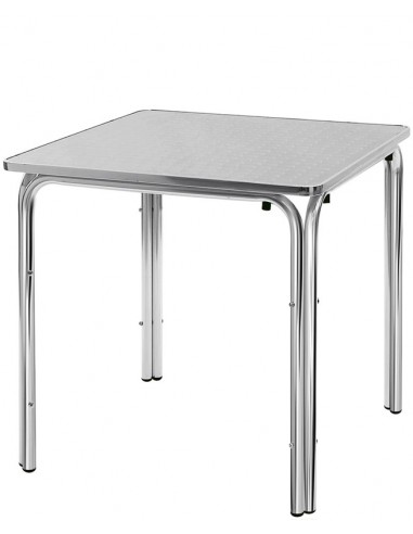 Tavolo da esterno - Struttura in alluminio - Piano in acciaio inox - Altezza 73 cm