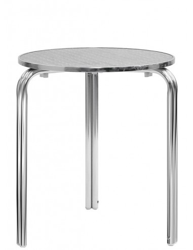 Tavolo da esterno - Struttura in alluminio - Piano in acciaio inox - Altezza 73 cm