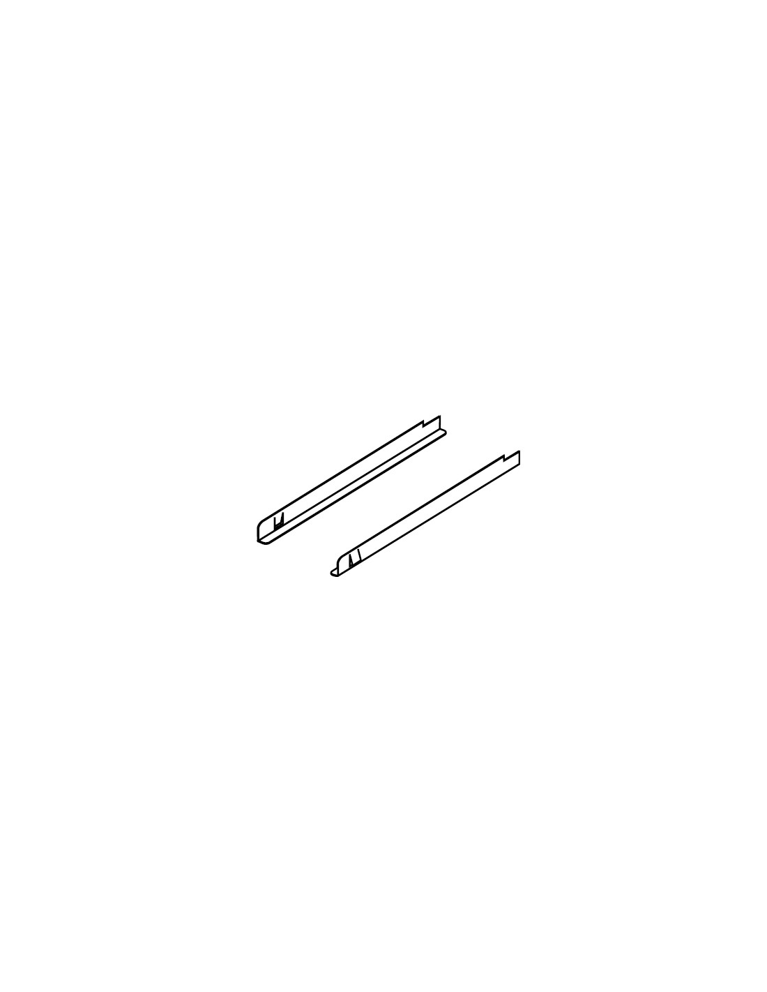 Pareja de guías de acero inoxidable para tablas de pasta L 515