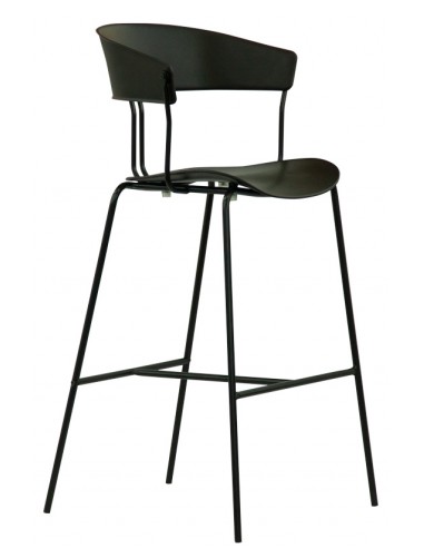 Sgabello - Struttura in metallo verniciato - Seduta e schienale in polipropilene - Dimensioni cm 41 x 43 x 101 h