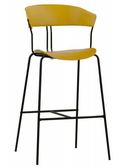 Taburete - Estructura metálica pintada - Asiento de polipropileno y espalda - Dimensiones cm 41 x 43 x 101 h