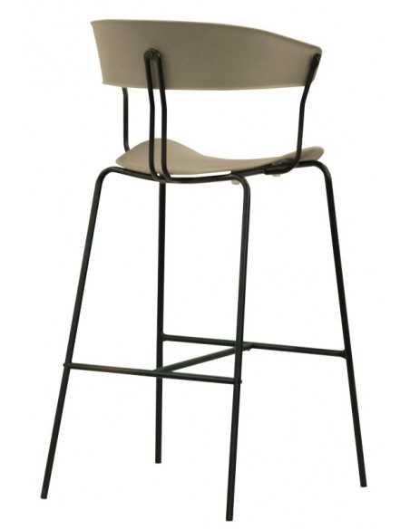 Sgabello - Struttura in metallo verniciato - Seduta e schienale in polipropilene - Dimensioni cm 41 x 43 x 101 h