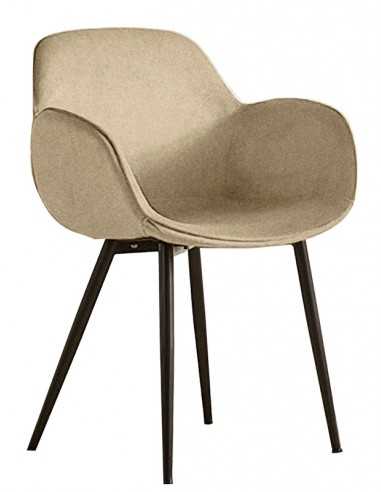 Indoor armchair - Painted metal structure - Fabric upholstery - Dimensions 52 x 46 x 83h cm