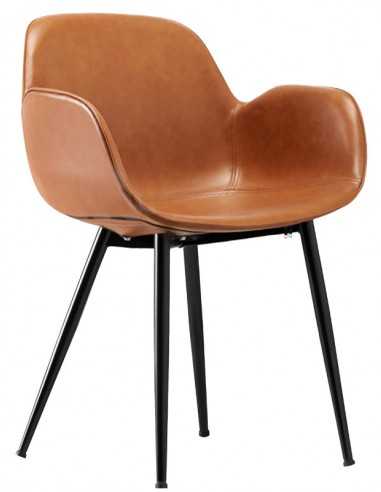 Chair for interior - Painted metal structure - Eco-leather cover - Dimensions cm 52 x 46 x 83h