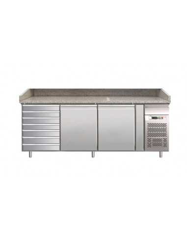 Mostrador para pizza de 2 puertas y cómoda - cm 202,5 x 80 x 100 h