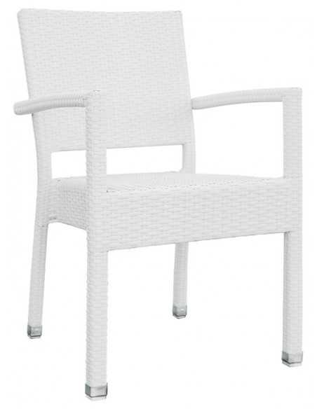 Silla exterior - Marco de aluminio - revestimiento de platino de polietileno - Dimensiones cm 47 x 45x 87 h