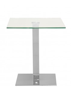 Indoor table - Chrome stainless steel base - Tempered...