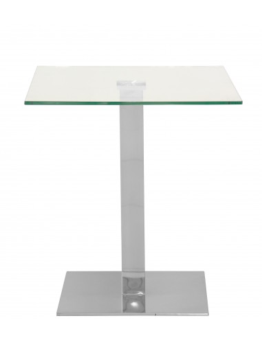 Indoor table - Chrome stainless steel base - Tempered glass top - Thickness 13 mm