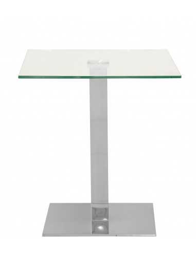 Indoor table - Chrome stainless steel base - Tempered glass top - Thickness 13 mm