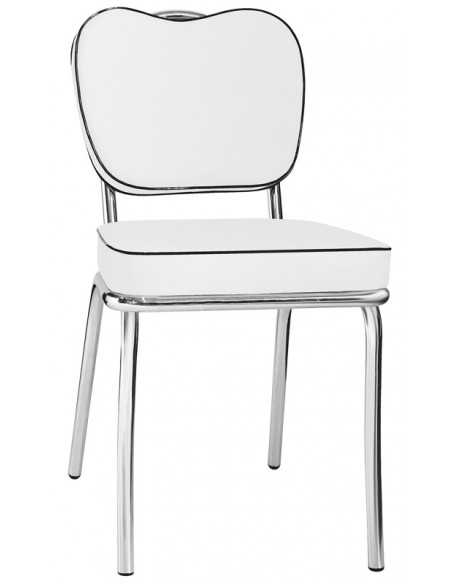 Silla de interior - Estructura de metal cromo - Silla y espalda en poliéster - Dimensiones cm 45 x 53 x 85 h