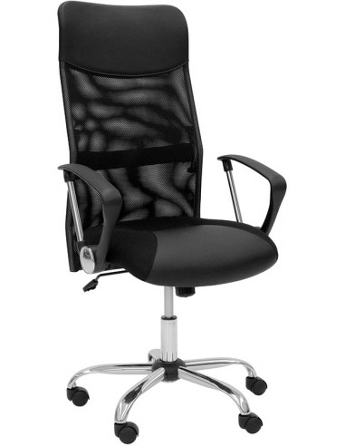 Office chair - Chrome base - Coating in textilene and eco-leather - Dimensions cm 61 x 63 x 107/115 h