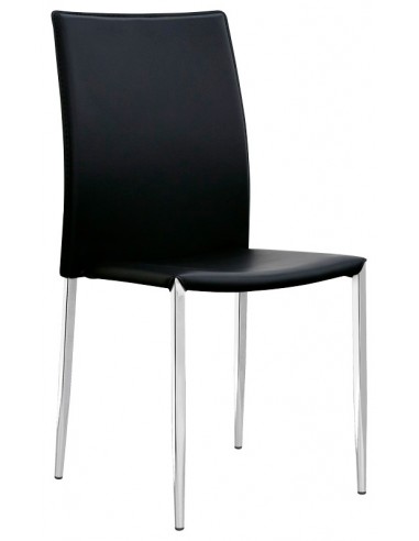 Interior chair - Chrome metal structure - Eco-leather cover - Dimensions cm 41.5 x 41.5 x 90 h