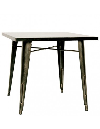 Table for interior - Structure in painted metal with antique effect - Dimensions cm 82 x 82 x 76 h