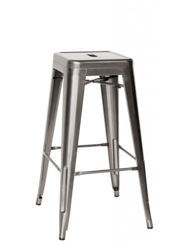 Stool for interior - Painted metal frame with transparent varnish - Dimensions cm 30 x 30 x76 h