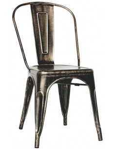 Interior chair - Structure in painted metal with antique...