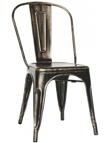 Interior chair - Structure in painted metal with antique effect - Dimensions cm 36 x 36 x 85 h