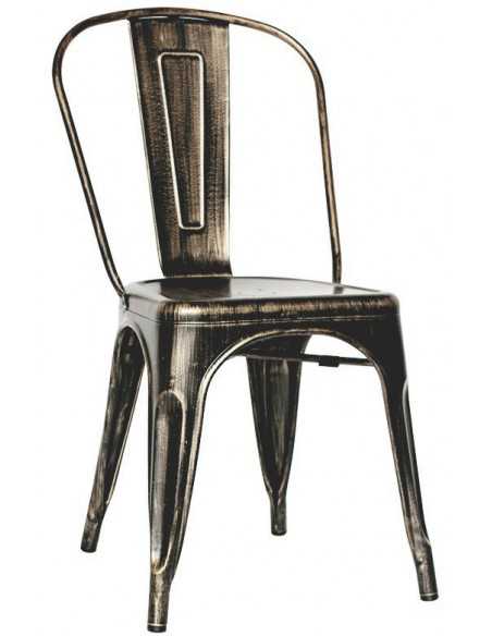 Sedia da interno - Struttura in metallo verniciato effetto anticato - Dimensioni cm 36 x 36 x 85 h