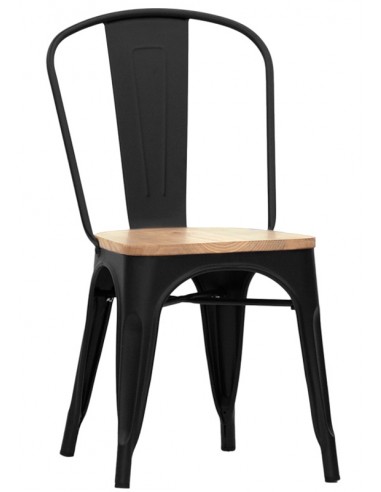 Sedia da interno - Struttura in metallo verniciato - Seduta in legno - Dimensioni cm 36 x 36 x 85 h