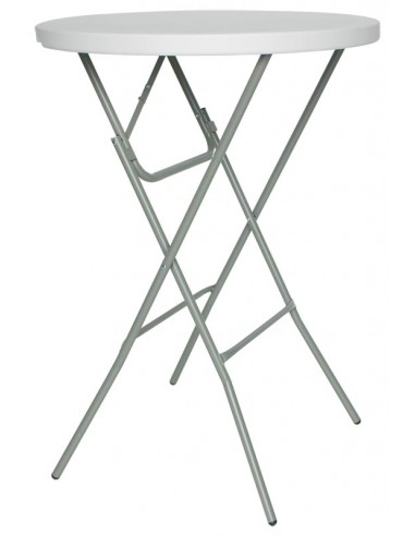 Tavolo per interno - Struttura pieghevole in metallo verniciato - Piano in polietilene - Dimensioni cm Ø 80 x H110