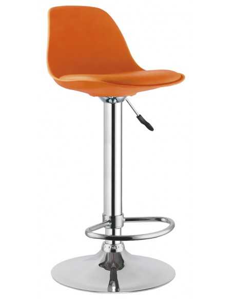 Taburete interno - Asiento de polipropileno - Cojín de cuero - cm 41 x 37 x 86/107 h