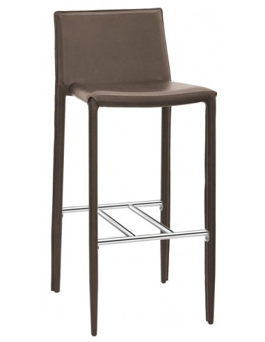 Stool for interior - Chrome metal structure - Eco-leather cover - Dimensions cm 41 x 37 x 100h