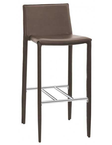 Stool for interior - Chrome metal structure - Eco-leather cover - Dimensions cm 41 x 37 x 100h