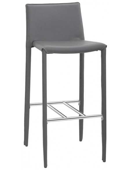 Stool for interior - Chrome metal structure - Eco-leather cover - Dimensions cm 41 x 37 x 100h