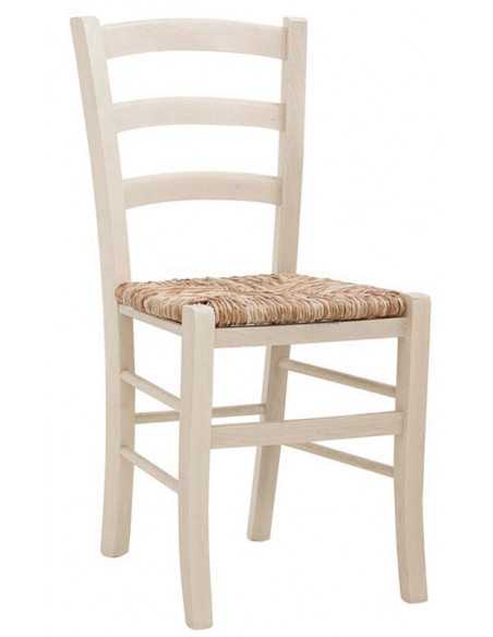 Sedia per interno - Struttura in legno di faggio - Seduta impagliata - Dimensioni cm 40 x 37 x 87 h