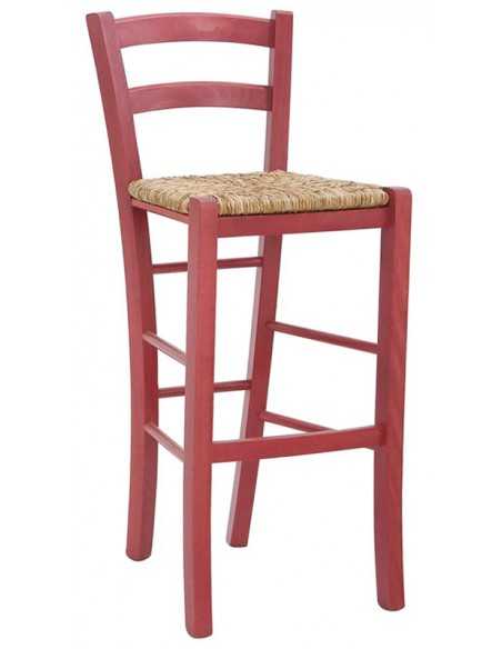 Stool for interior - Structure in beech wood - Stacked seat - Dimensions cm 40 x 37 x 102 h