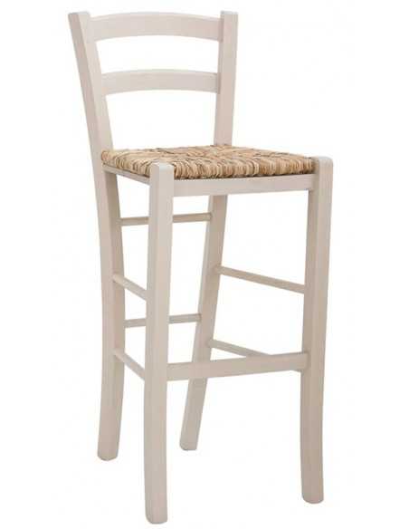 Taburete interior - Estructura en madera de haya - Asiento apilado - Dimensiones cm 40 x 37 x 102 h