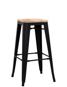 Stool for interior - Painted metal structure - Wooden...