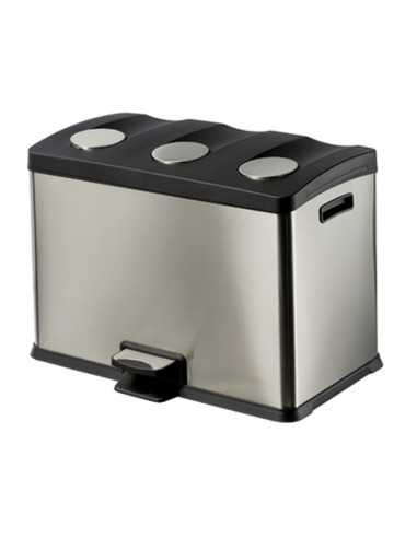 Pattumiera for differentiated collection - Capacity 3 x 12 liters - Pedal opening - Cm 60 x 39 x 43 h