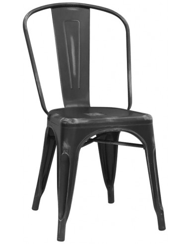 Interior chair - Structure in painted metal with antique effect - Dimensions cm 36 x 36 x 85 h