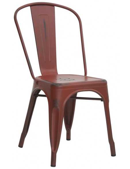Interior chair - Structure in painted metal with antique effect - Dimensions cm 36 x 36 x 85 h