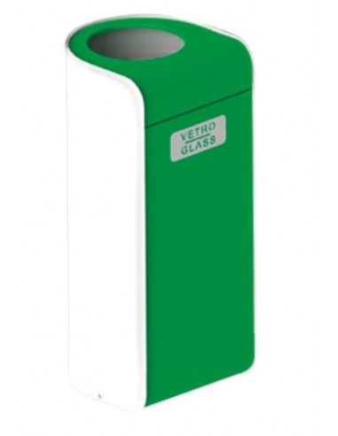 Waste bin for separate waste collection - Capacity 25 liters - For glass - - Tilting opening - Cm 30 x 30 x 70 h