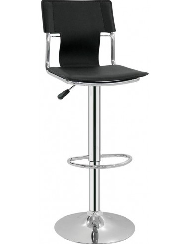 Internal stool - Chrome metal structure - Seat and back in eco-leather - Dimensions cm 37 x 32 x 86/108 h