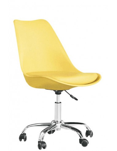 Interior chair - Chrome metal structure - Polypropylene shell - Eco-leather cushion - cm 39 x 43 x 78/90 h