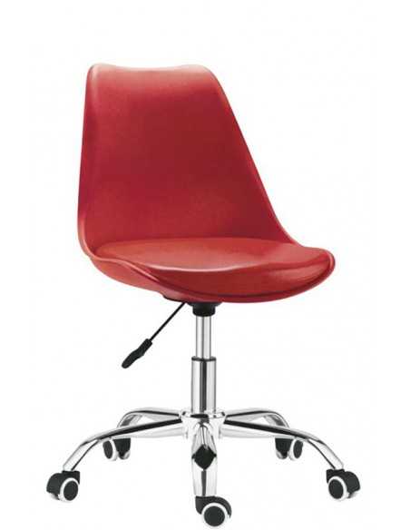 Interior chair - Chrome metal structure - Polypropylene shell - Eco-leather cushion - cm 39 x 43 x 78/90 h