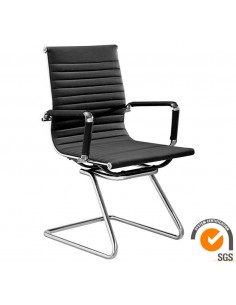 Office Armchair - Structure in aluminium and chrome steel...