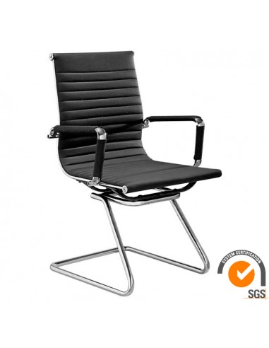 Office Armchair - Structure in aluminium and chrome steel - Cover in eco-leather - Dimensions cm 57 x 56 x 94 h