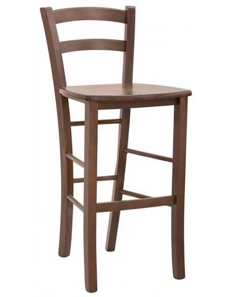 Sgabello da interno - Struttura e seduta in legno di faggio - Dimensioni cm 40 x 37 x 102 h