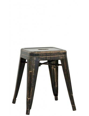Stools for interior - Structure in painted metal with antique effect - Dimensions cm 30 x 30 x 45h